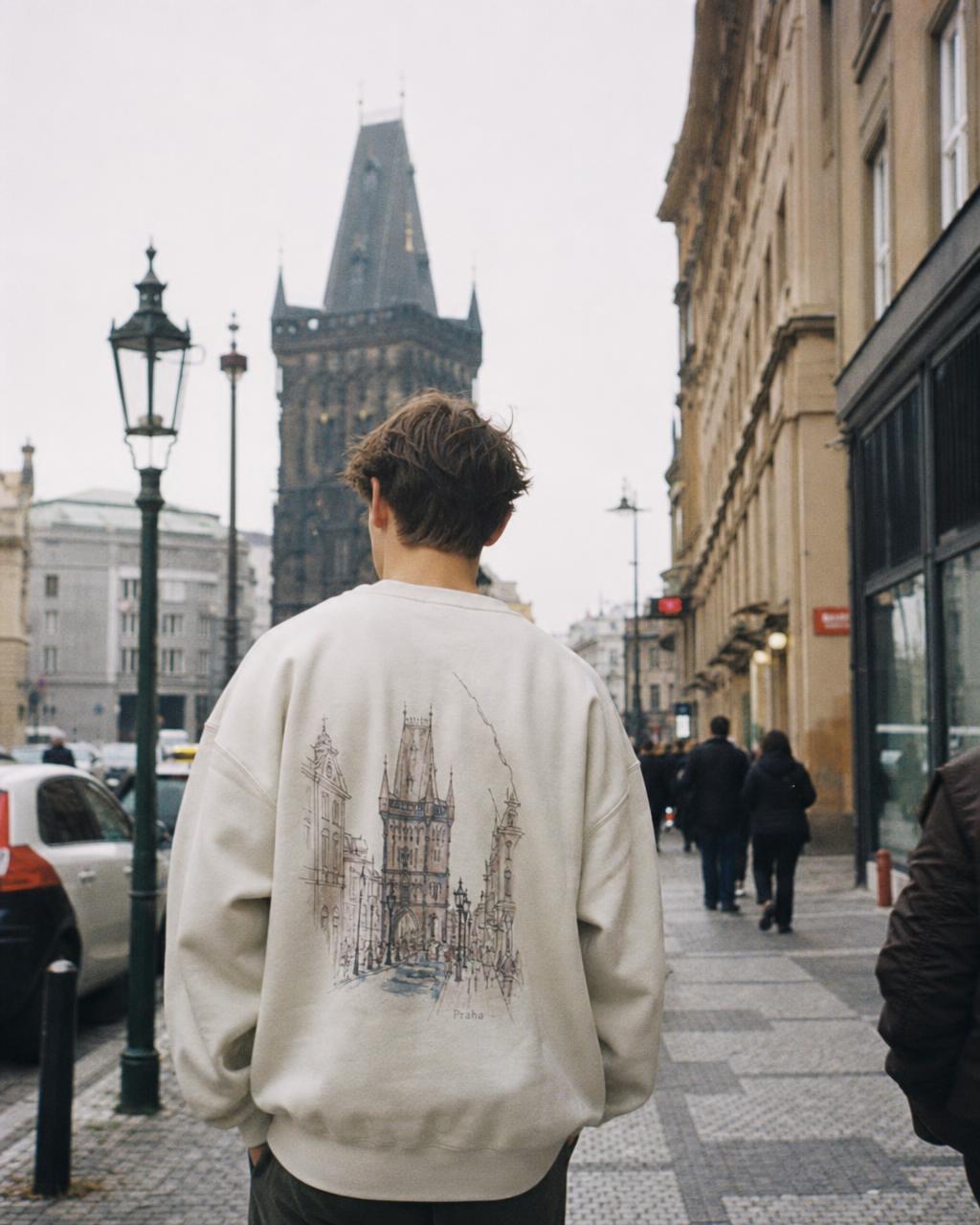 Prague Street Sweatshirt street back print | CITY IN PRAGUE