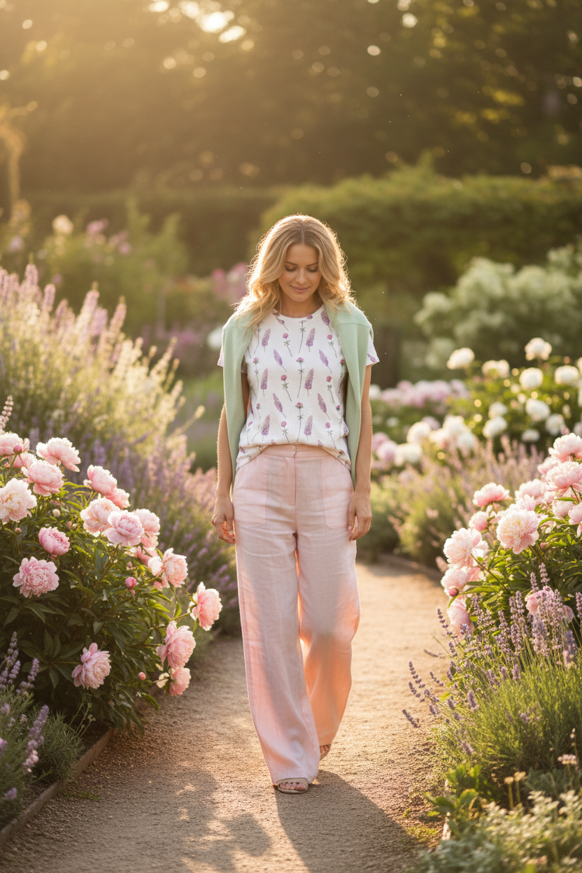 Lavender & Peony Tee – Prague Garden