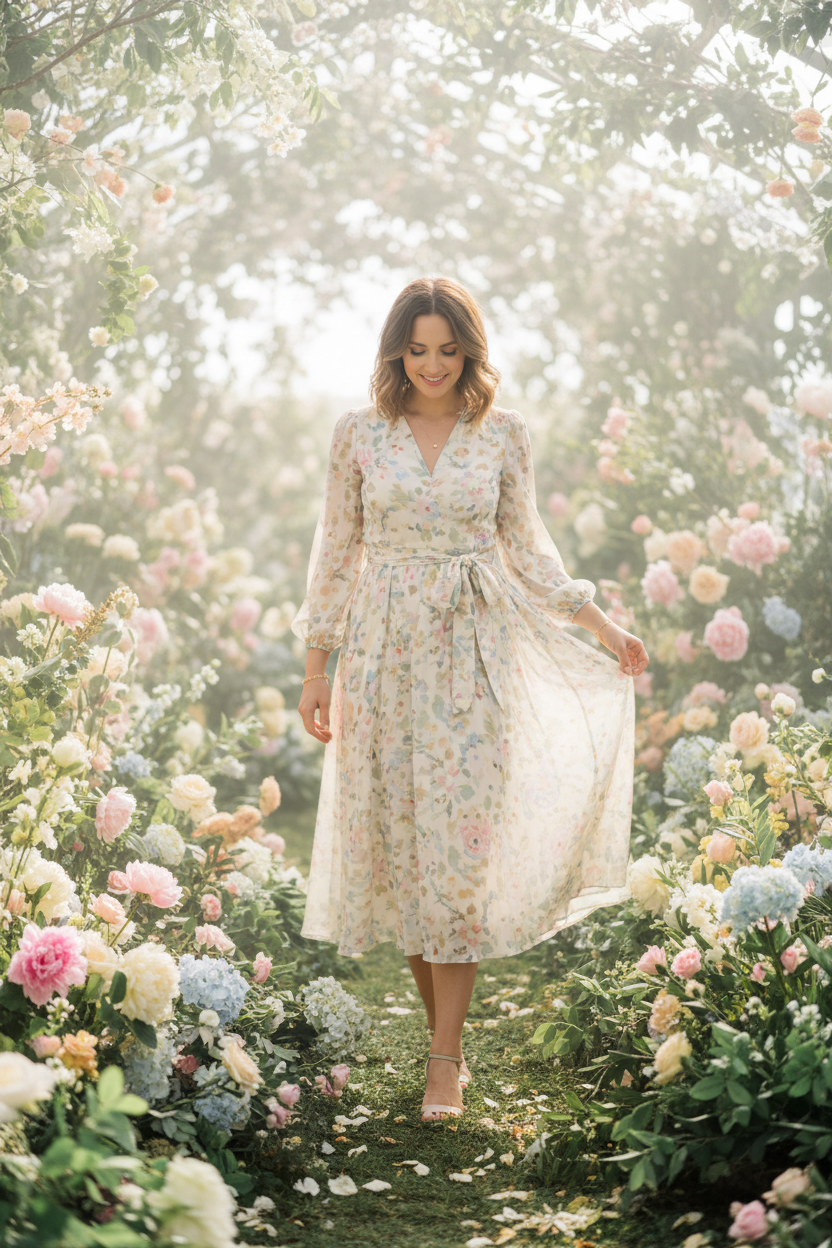 Women's Floral Midi Dress – Botanical Garden