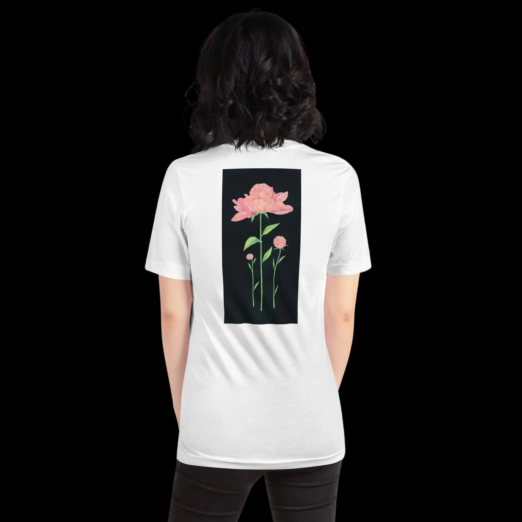 Peony Flower. Woman